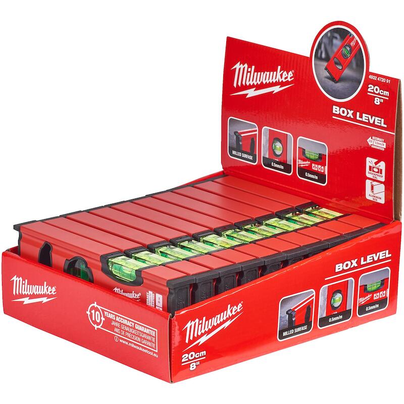 Milwaukee - Niveau à bulle - Slim - 200 mm - 2 fioles - 0,5 mm/m - 08083576