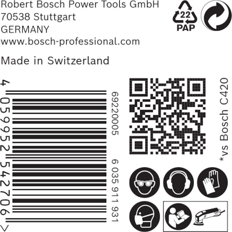 FEUIL.ABR.93 MM BOIS        2608900932 (50PC)P240