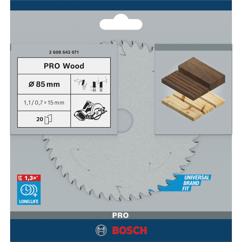 CIRKELZAAGBL.85X1,1X15 HOUT 2608643071 20T   BOSCH