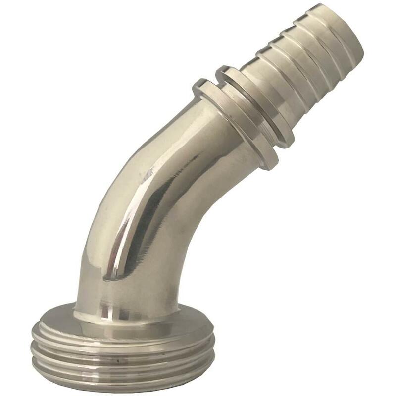 KOPPELING 45° DN40 X 40MM M/SLT.RIB+KRAAG  RVS-DIN