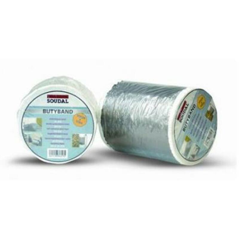 Soudal - Butyband - bande d'étanchéité autocollante en aluminium - 100 mm x 10 m - 02334903