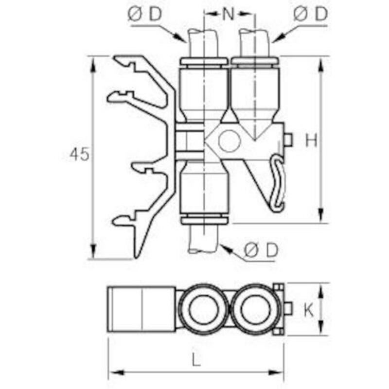 KLEMBLOK 3 LEIDINGEN 6 MM   3381 06 00      LEGRIS