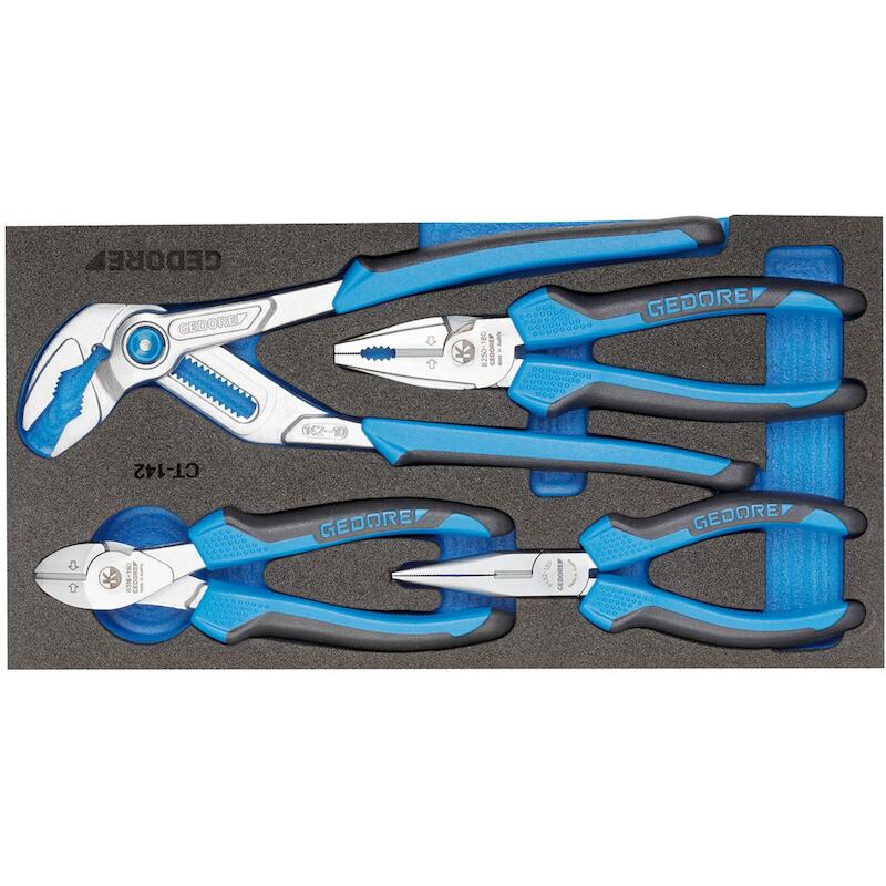 Gedore - Tangenset - 1500 CT1-142 - 1/3 Check-Tool-module - 4-delig - 02232791