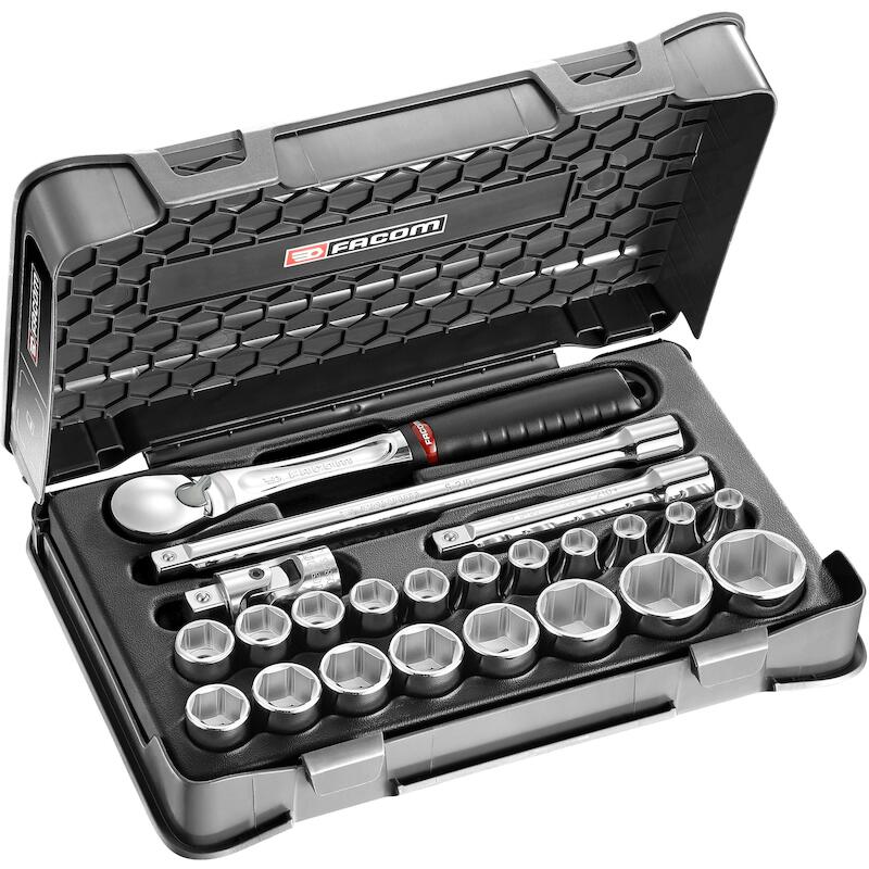 Facom - Socket set - 1/2" - 6-point - 8–32 mm - SL.161-3P6 - Mbox - 23-piece - 02763990