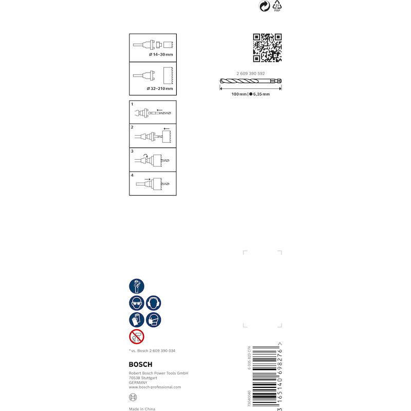 PORTE SCIE TRÉPAN 14-210MM  2609390590 SDS+  BOSCH