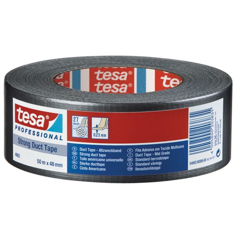 Tesa - Ruban adhésif toilé duct tape - 4662 - 48 mm x 50 m - 230 µm - noir - 19091018