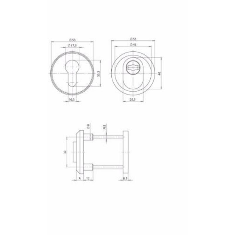 VEIL.BUITENROZET CB INOX    TL1301 9MM  TONIC LINE