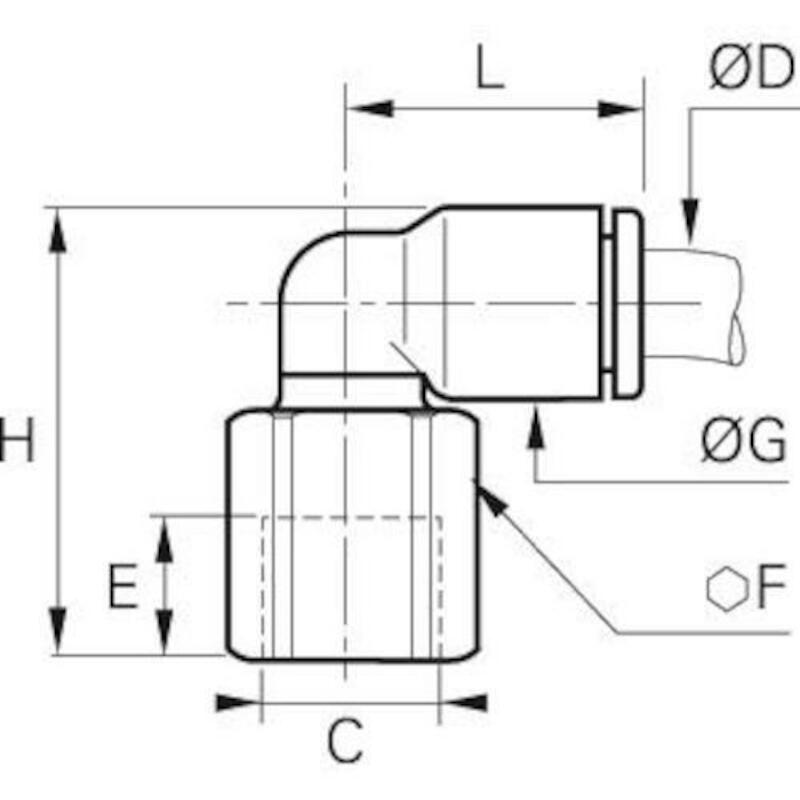 PIQ. FEMELLE 90° 12X1/4"    3192 12 13      LEGRIS