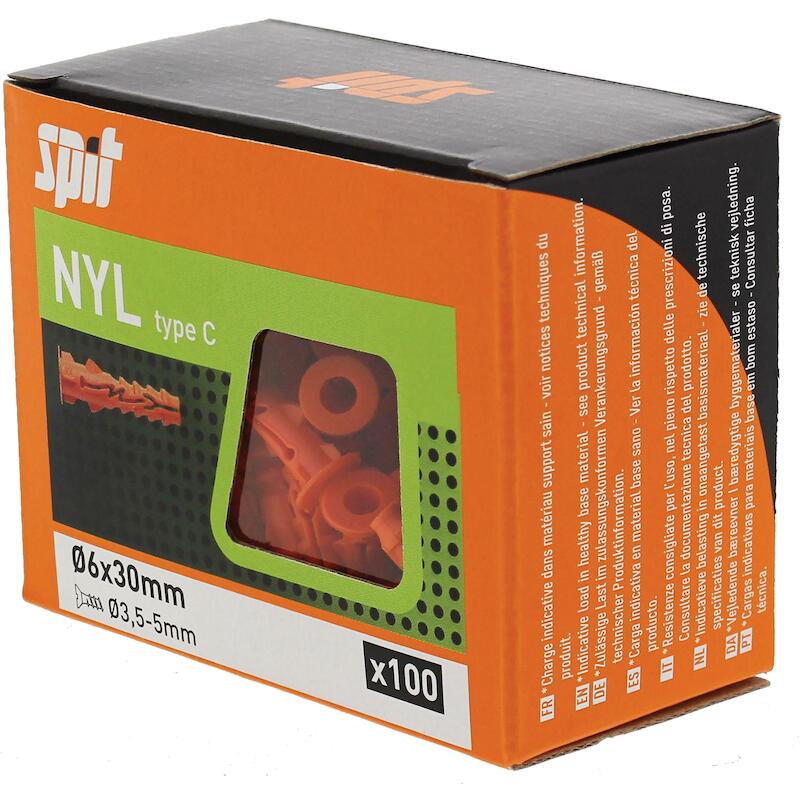 NYLONPLUG 6X30 MET KRAAG    NYL        057080 SPIT