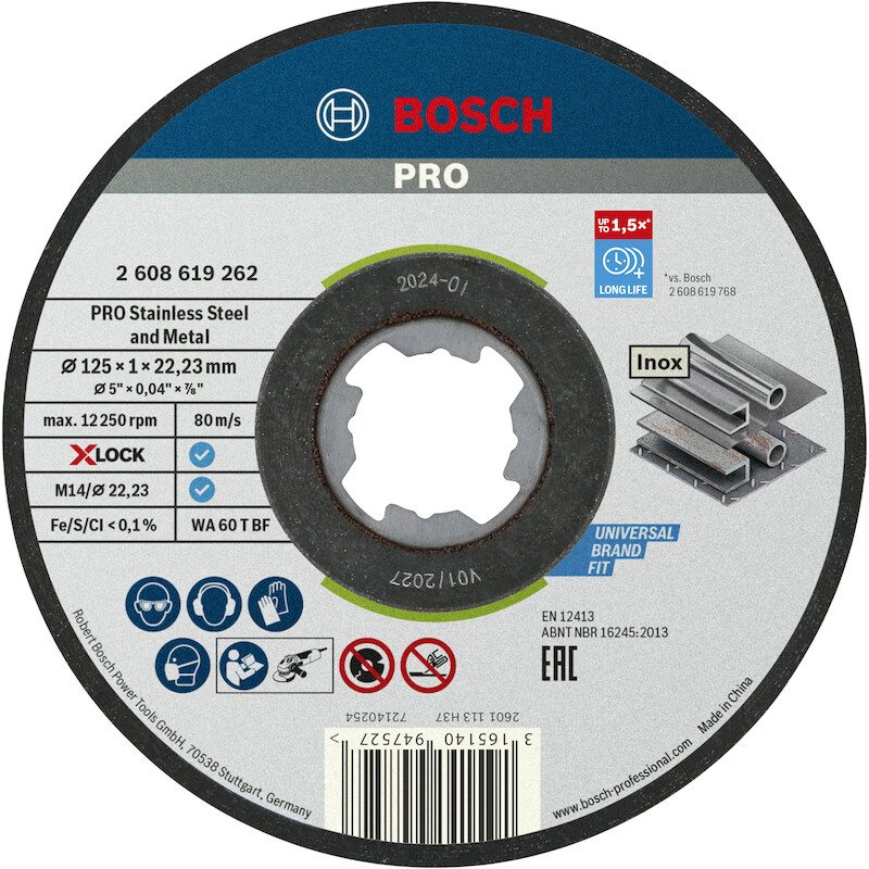 SNIJSCHIJF 125X1X22,23MM    2608619262 X-LOCK BOSC