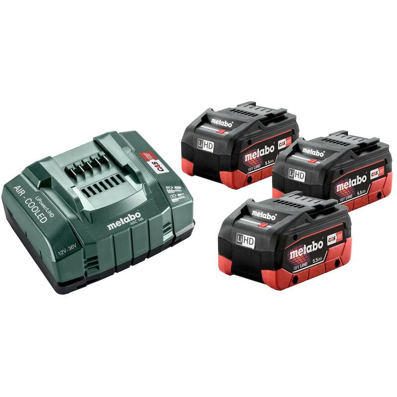 JEU D'ACCUS 18V 3X3,5+CHARG.BASIC-SET 3X5,5AH META