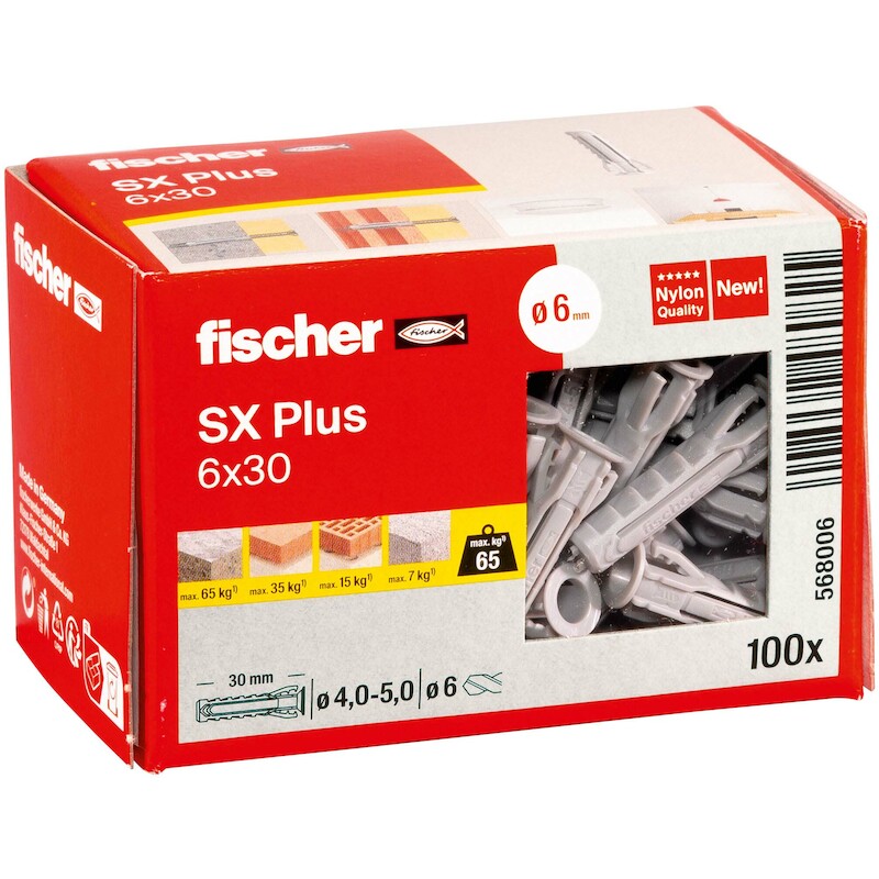 PLUG NYLON 4-VOUD.SPREIDING SX PLUS - 6X30 FISCHER