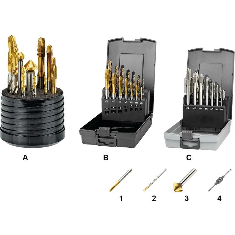 IT ECO PRO HSS-E SET MACHINETAPPEN DIN 371/6 (COMBI) 22.195/22.196: M3 - M12 + 11.420: 2,5 - 10,2 - 291952000 - INTERNATIONAL TOOLS