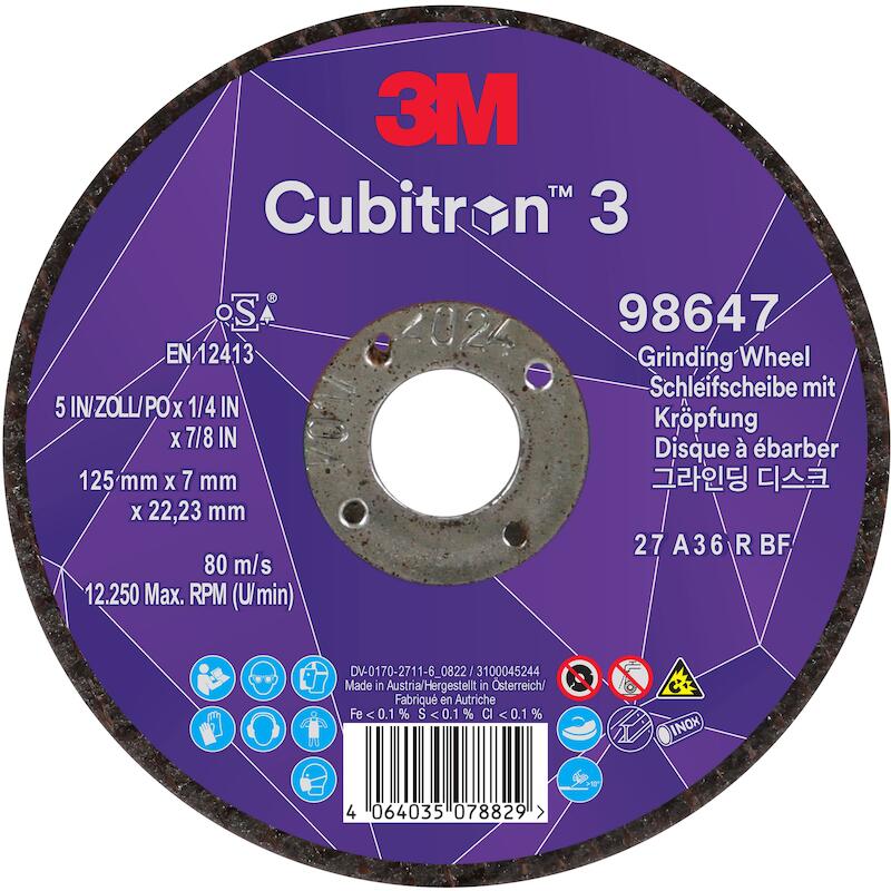 DISQ. ÉBARBER 125X7,0X22,23 CUBITRON 3          3M