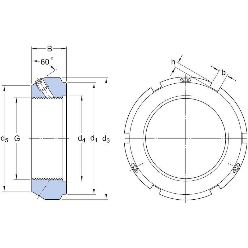 Skf - Écrou de serrage de précision avec goupilles de blocage - kmt 8 - M40 x 1,5 - ø 65 x 22 mm