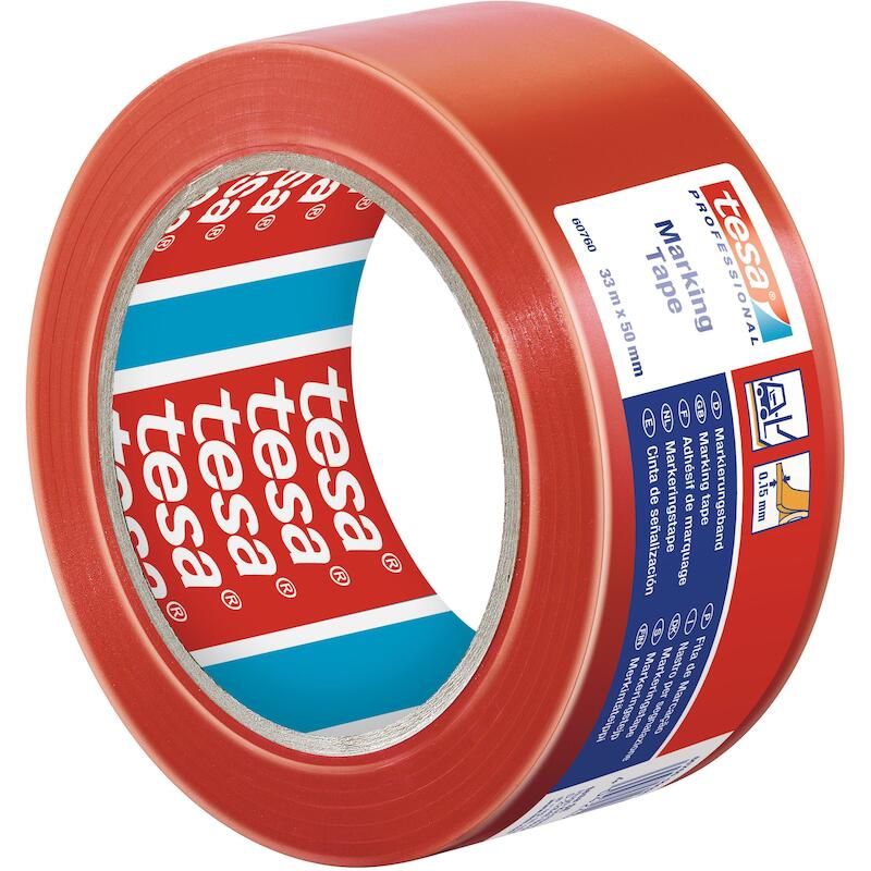 RUBAN SIGN.HAZARD WAR.ROUGE 60760  50MM X 33M TESA