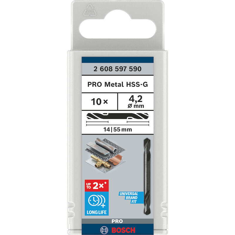 DUBBELBOOR HSS-G 4,2X55     2608597590(10ST) BOSCH