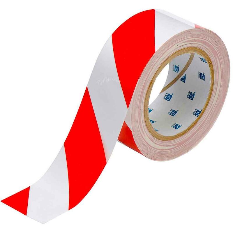 VLOERMARKERINGSTAPE - BRADY 104318 - ROOD EN WIT 50,8 MMX30 M