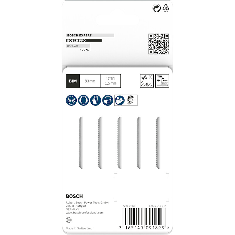 LAME SCIE SAUT.T118 MÉTAL   2608634237  (5PC)BOSCH