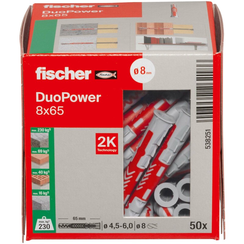 PLUG NYLON  8X65            DUOPOWER       FISCHER