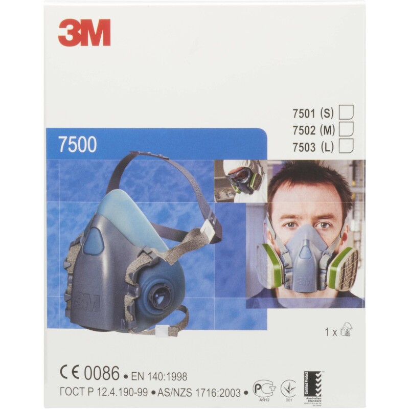 HALFGELAATSMASKER SILICONERUBBER     7503 - LARGE