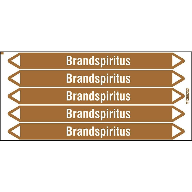 LEIDINGMERKER - BRADY N005005 - 'BRANDSPIRITUS' WIT OP LICHTBRUIN 150X 12 MM (5 EA)