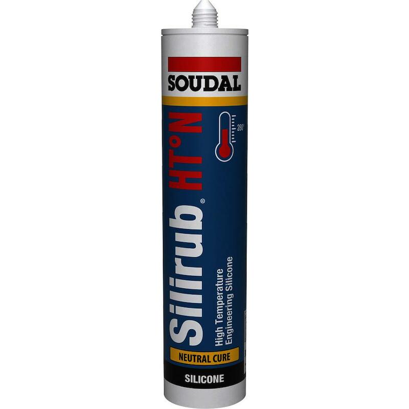 Soudal - Mastic silicone - Silirub HT°-N - résistant à la chaleur jusqu'à 280 °C - noir - cartouche - 300 ml - 11993284
