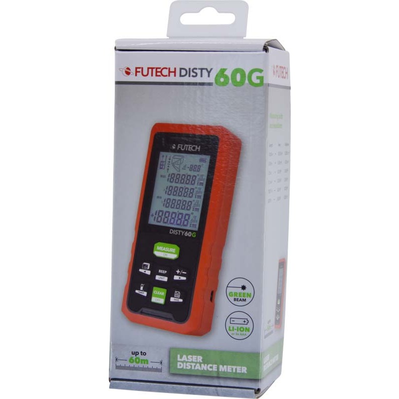 TÉLÉMÉTRE 60M VERT          DISTY 60 2XAA   FUTECH