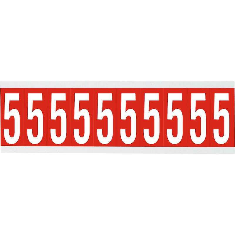CIJFER - BRADY 911961 - '5' WIT OP ROOD 22X57 MM (250 EA)
