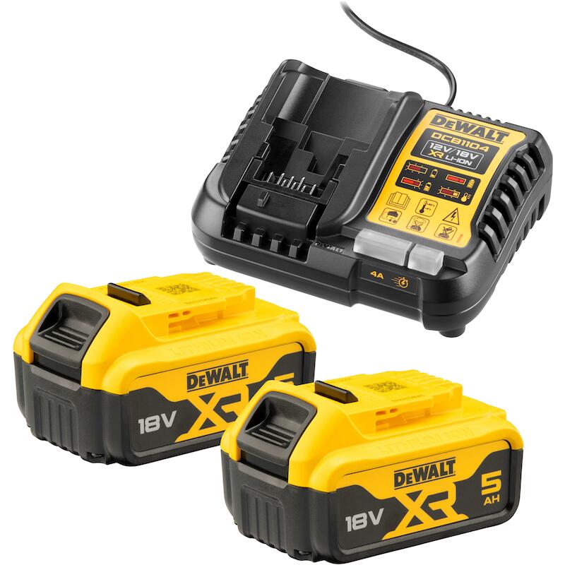 CHARGEUR + ACCU 18V/2X5AH   DCB1104P2-QW    DEWALT