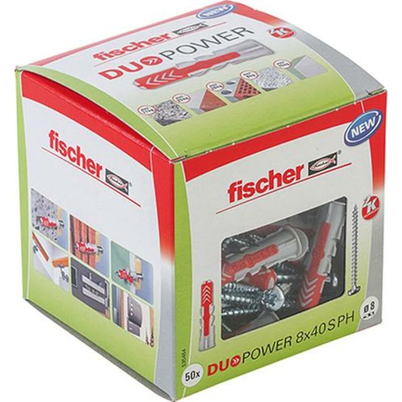 PLUG+SCHROEF  8X40  S PH    DUOPOWER DIY   FISCHER