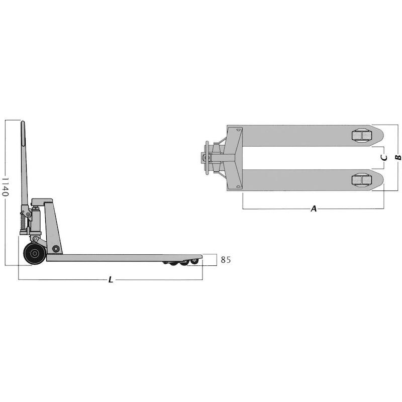 TRANSPALLET SEMI RVS 2,5T   HPTR449 TR/3      REMA