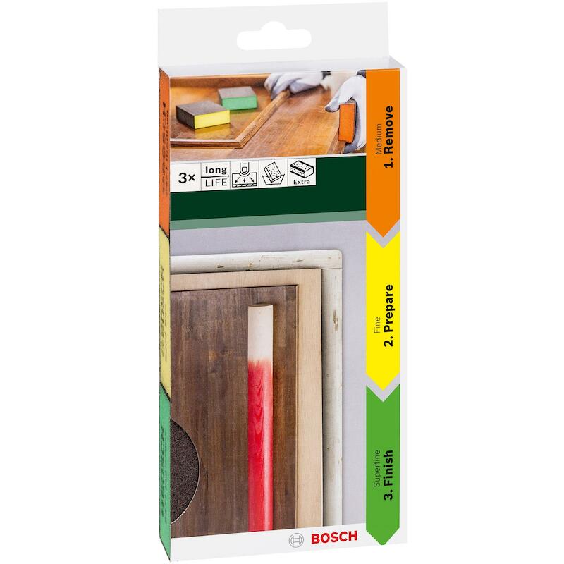 SCHUURSPONS FLAT AND EDGE   2609256F16  (3ST)BOSCH