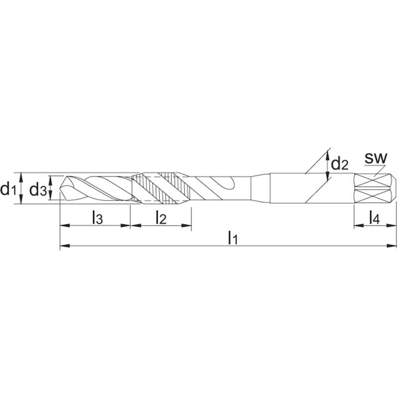 HSS COMBI-BOORTAP METRISCH VOOR DOORLOPENDE GATEN M12 - 267001200 - PHANTOM