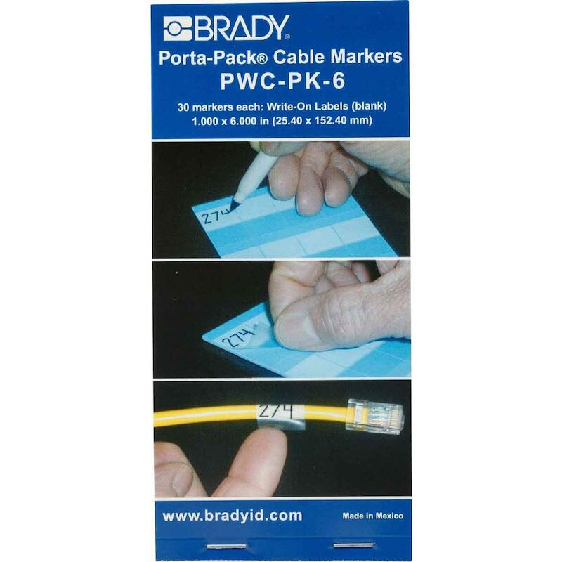 KABELMERKER - BRADY 035402 - 'BLANCO' WIT EN TRANSPARANT 25,4X152,4 MM (30 EA)
