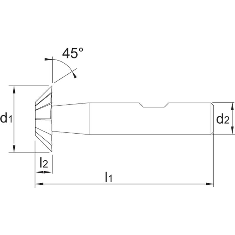 DUIVENST.FREES 45° HSSE/CO5 S12  36.720 25X6,3 PHA