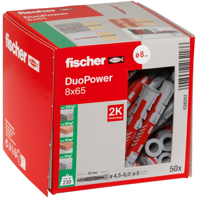 PLUG NYLON  8X65            DUOPOWER       FISCHER