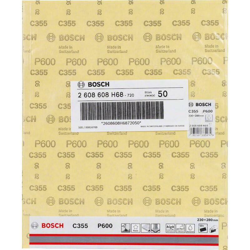 SCHUURPAPIER 230X280MM      2608608H68  P600 BOSCH