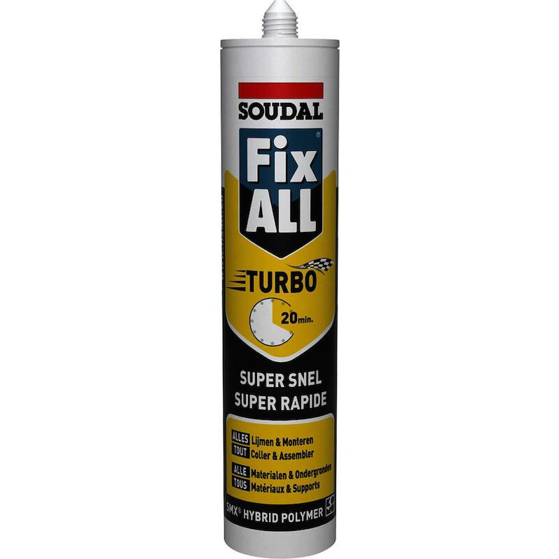 Soudal - Colle de montage et de construction - Fix All Turbo - gris - 290 ml - 02469549