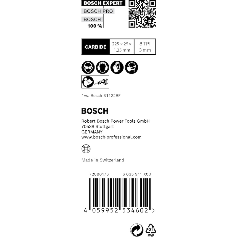 RECIPROZAAGBL.S1155CHC MET. 2608900370 (10ST)BOSCH