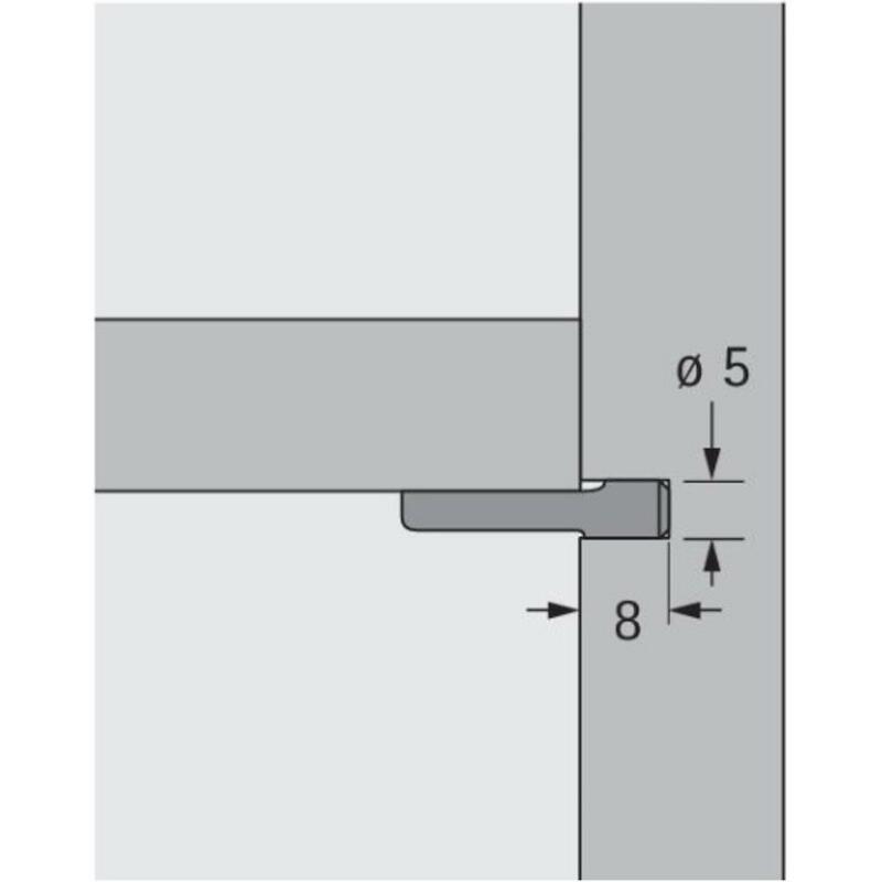 TAQUET D'ÉT.À CUILL.ZINGUÉ  20782 5MM      HETTICH
