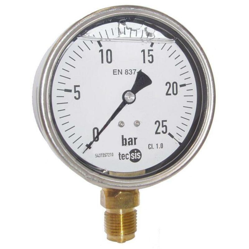 MANOMETRE 1/2"OA D100-0/400BAR  1778   INOX GLYC.