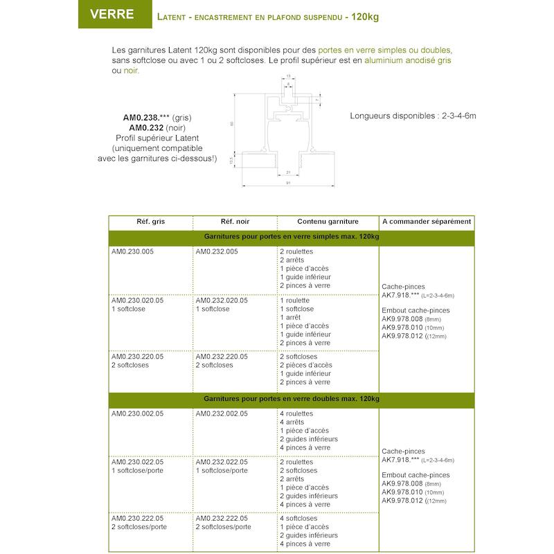 GARNITUUR LATENT 120KG GLAS AM0.230.020.05 1SOFTCL
