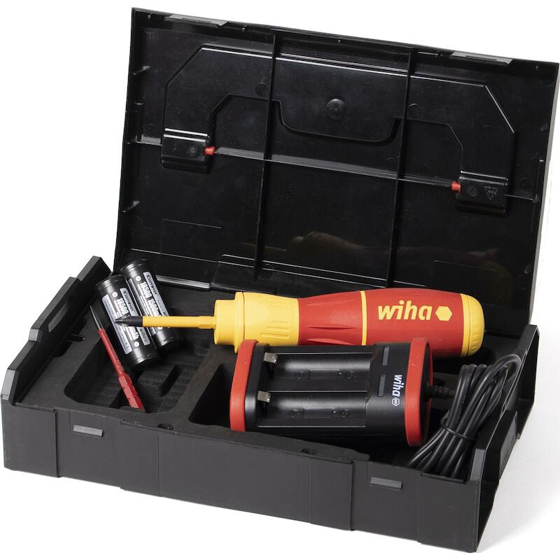 TOURNEVIS À ASSISTANCE ÉLECTRIQUE SPEEDE II 7 PCSAVEC EMBOUTS ISOLÉS SLIM, BATTERIES ET CHARGEUR USB DANS UNE MINI L-BOXX - 591T101 - WIHA