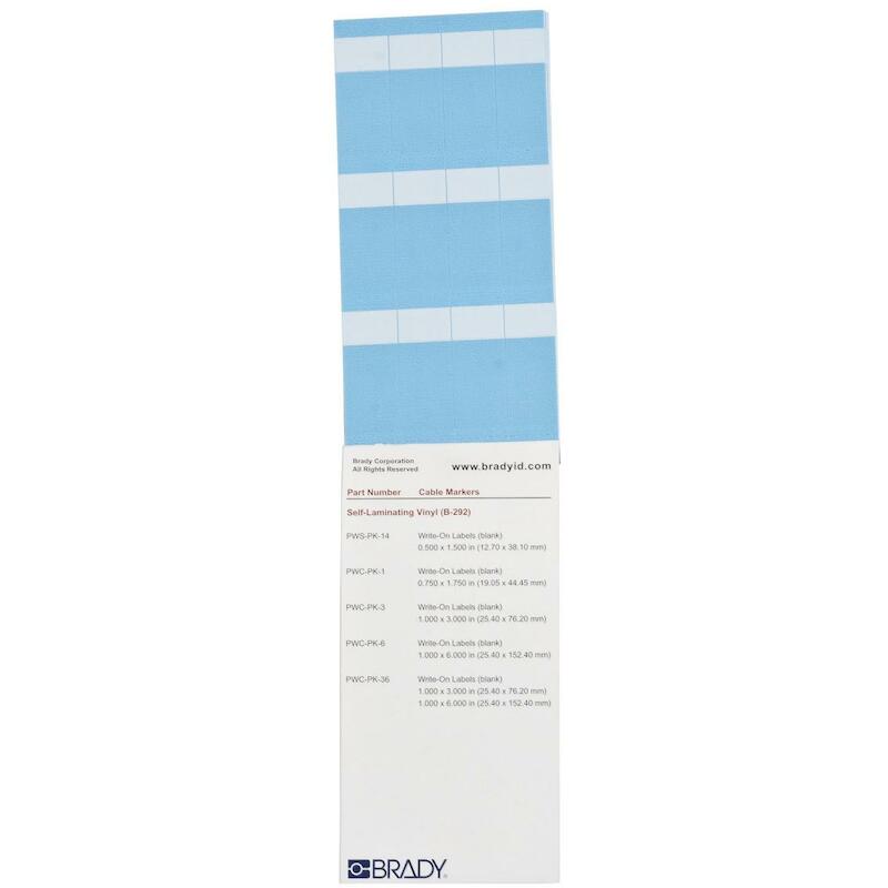 KABELMERKER - BRADY 035400 - 'BLANCO' WIT EN TRANSPARANT 19,05X44,45 MM (120 EA)
