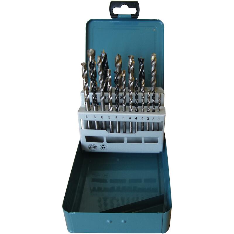 COFFRET 18 FORETS POUR BOIS, MÉTAL ET BÉTON, À EMMANCHEMENT CYLINDRIQUE - D-46202 - MAKITA