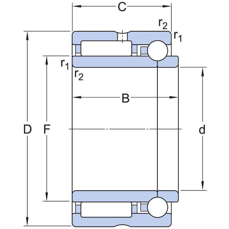 NAALD/HOEKCONTACTKOGELLAGER - SKF NKIB 5905