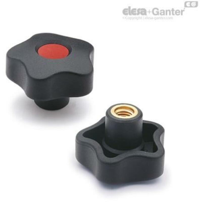 Elesa - Bouton étoilé - VCT.32 B-M6-C9 - ø 32 mm - M6 - technopolymère - noir - 02717756