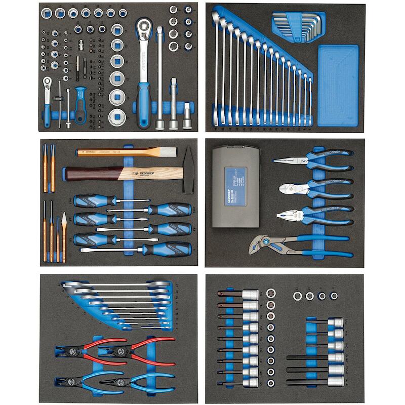 6 MODULES OUTILS MIXTES     TS 190 (190PCS) GEDORE