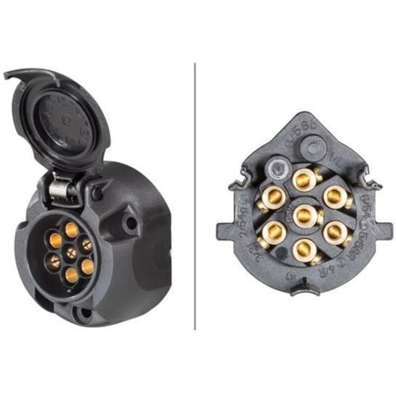 Hella - stekkerdoos - 7-POLIG - kunststof - iso 1724 - 8JB 001 943-003 - 02457523